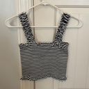 Illa Illa Black & White Striped Crop Top Photo 2