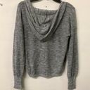 Abound  Womens Gray Burnout V Neck Hooded Top Long Sleeve Blouse Photo 1