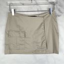 Motel Rocks NWT  Rhory Cargo Pocket Wrap Micro Mini Skirt Oat Khaki Utility Y2K Photo 7