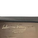 Salvatore Ferragamo  Vintage 90s Black Pebbled Leather Slip On Platform Loafers Photo 6