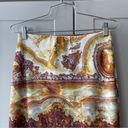 Le Superbe Marble Sliced Agate Brown Swirl Midi Pencil Skirt Medium Bodcon Photo 1