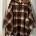 Free People Woodstock Brushed Plaid Poncho Cape Auburn Combo Brown One Size NWT Photo 1