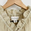 Velvet By Graham And Spencer  Nova Linen Tank Ruffled Neck in Tan Women's XS Photo 4