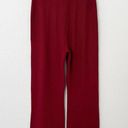 [Pink Queen] Wine Red Matching Ribbed Knit Sweater Wide Leg Pant Set Sz Large L Photo 5