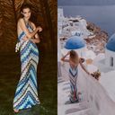 Alexis  Celestine Halterneck Maxi Dress in Blue Waves Sz XL Photo 1