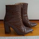 SheIn Brown croc chunky heel boots Photo 2