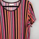 Brooks Bobbie  Multi-Color Knee Length Rainbow Striped T-Shirt Shift Dress XL Photo 2