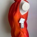 DKNY NWT Vintage Y2K  Iridescent Orange Silk High Neck Sheer Sleeveless Blouse 4 Photo 2