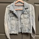 Refuge Distressed Denim Jacket Photo 0