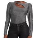 n:philanthropy Womens Size M  Delia Black Silver Metallic Top NWT Photo 1