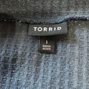 Torrid Navy Blue Waffle Knit Tie Front Short Sleeve Blouse Photo 7