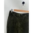 Caslon  Green Suede Leather Pants High Waisted Straight Leg Womens Size 4 Photo 3