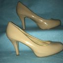 Madden Girl  “Getta” Nude vegan patten leather square closed toed heels SZ 7 Photo 2