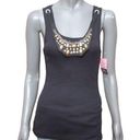 love on a hanger  Black Beaded Sleeveless Tank Top Sz XL NWT Photo 0