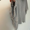 Chico's Gray Cowl Neck Fringe Poncho Shirt - Size L / XL Photo 4