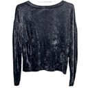 We The Free  People Milan Crushed Velvet Top Gray Size M Long Sleeve Loose Fit Photo 5