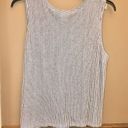 Rachel Zoe  100% Linen V Neck Button Front Tie Sleeveless Tank Top Blue White XL Photo 5