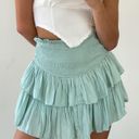 Teal Flowy Mini Skirt Blue Size XXL Photo 0