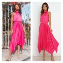 Petal and Pup  Hot Fuchsia Pink Dominique Pleat Detail Maxi Dress Size 10 Halter Photo 1