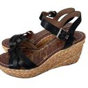 Sam Edelman  Black Darline Leather Espadrille Wedges Sz 11 Photo 3