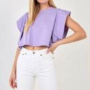 Endless Rose  Drop Shoulder Crop Top Lilac Size M Photo 0