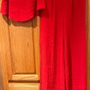 Free People  Gia Red Strapless Flounce Top & Wide Leg Pants Set Size Small Photo 6