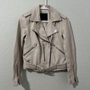 ALLSAINTS  Balfern Leather Biker Jacket in Beige - Size US 4 Photo 0