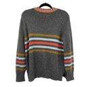 Wooden Ships  Womens Size X/S Sweater Crewneck Pullover Gray Cameron Stripe Knit Photo 4