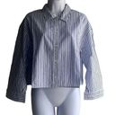 Everlane  Womens XS Button Front Boxy Pajama Top Blue Stripe Long Sleeve NWT Photo 0