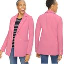 Talbots  Double Knit Long Blazer Jacket Double Breasted Pink Size 14W Photo 2
