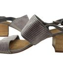 Toms  Poppy Cement Gray Corduroy Slingback Wooden Block Heel Sandals Size 7.5 Photo 0