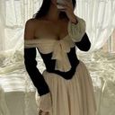 House Of CB  'Alana' Black & Cream Off Shoulder Dress NWOT size M Fuller & Taller Photo 0