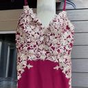 Cinderella Divine  womens mermaid appliqué prom formal dress burgundy/gold 10 Photo 2