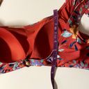 Modcloth  Red Floral Tie Strap Swim Suit Top Photo 9