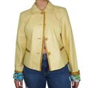 Bernardo 90s  Vintage Yellow Leather Jacket Medium Retro Y2k Photo 0