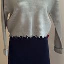 The Moon  & Madison Sage Waffle knit Frey Trim Cute Sweater Pull Over Sage Green Sz S Photo 1