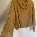 Moon & Madison cropped cowlneck knit sweater mustard yellow women’s sz Medium Photo 3