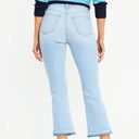 Loft Let Down Hem High Rise Kick Crop Jeans in Vivid Light Indigo Wash Photo 1