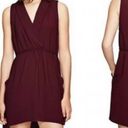 Wilfred  Aritzia Silk Sabine Faux Wrap Tie Dress Cardamom Burgundy XS Photo 6