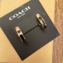 Coach NWT  Black signature horseshoe earrings Photo 4