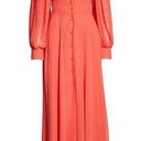 Kimberly  Goldson Lesli Clip Dot Long Sleeve Maxi Dress Women's Small Coral NWOT Photo 5