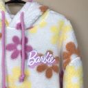 Grayson Threads NWT  Women’s Barbie Embroidered Fleece Sherpa Floral Print Hoodie Photo 4