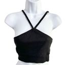 The Range  Jet Black Braided Strap Ribbed Bralette Crop Top Size M NWT Photo 2