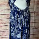 Angie  Blue Floral Boho Button Front Maxi Dress, Size Small Photo 2