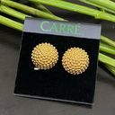 Beehive Vintage CARRÉ Golden  Button Clip On Earrings Photo 0