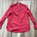 Pilcro  2 Pink Floral Lace Button Down Blouse Photo 2