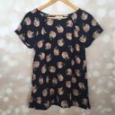 The Loft  NWT Navy Blue Rose Sheer Blouse Photo 0