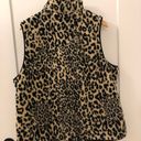 CHAPS Sherpa fleece zip up vest cheetah print Photo 7