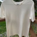 Kathie Lee Collection Women Vintage  Cream Color White Blouse V-neck Short Sleeve Photo 0