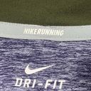 Nike  Running Dri Fit Womens 1/4 Zip Pull Over Shirt Purple/Olive Green Size Sm Photo 3